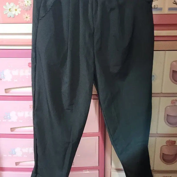 [BUNJANG] Black Wide Banding Slacks / 검정색 와이드 밴딩 슬랙스일반66맞음세탁완료