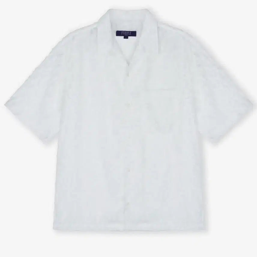 [BUNJANG] Vislow Purple Hair Mesh Half Shirt White / XL) 비슬로우 퍼플 헤어 메쉬 하프셔츠 화이트