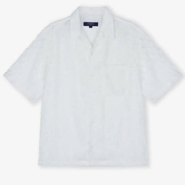 [BUNJANG] Vislow Purple Hair Mesh Half Shirt White / XL) 비슬로우 퍼플 헤어 메쉬 하프셔츠 화이트