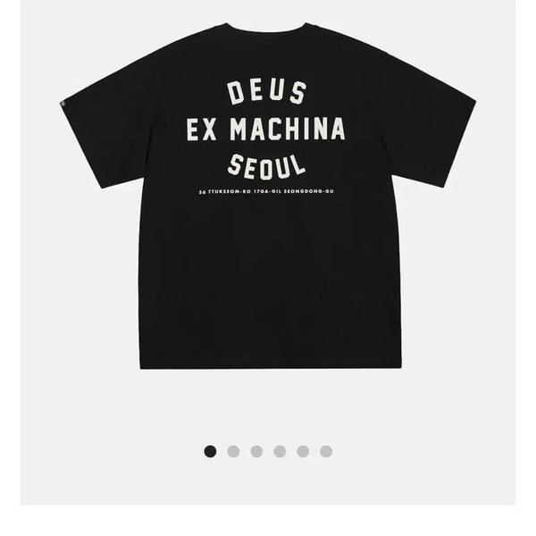 [BUNJANG] Deus Ex Machina Deus Seoul College Address T-Shirt Black / 데우스 엑스 마키나 데우스 서울 컬리지 어드레스 티셔츠 블랙