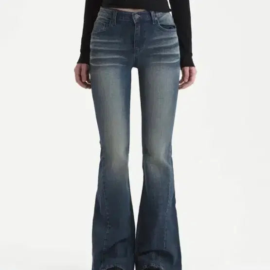 [BUNJANG] Sinerjin 102 Cat Washing Mid-Rise Bootcut Jeans Vintage Blue / 시너진 102 CAT WASHING MID-RISE JEANS VINTAGE BLUE (M=s,m)