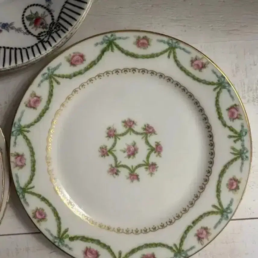 [BUNJANG] Limoges Ribbon Hand-Painted Bread Plate / 프랑스 리모지 리본접시