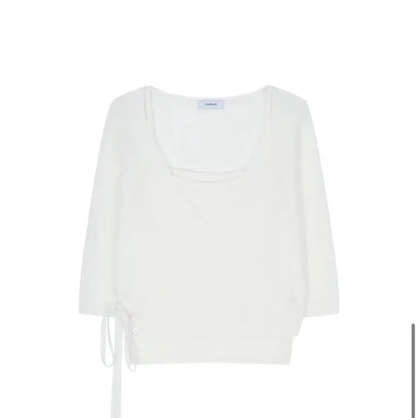 [BUNJANG] Lookast Aurore Wrap Knit Cardigan Cream / 룩캐스트 오로르 랩 니트 가디건 크림