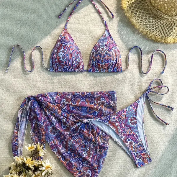 [BUNJANG] Bikini Cover-up Wrap Skirt Set / 새상품) 끈 비키니 커버엄 랩스커트