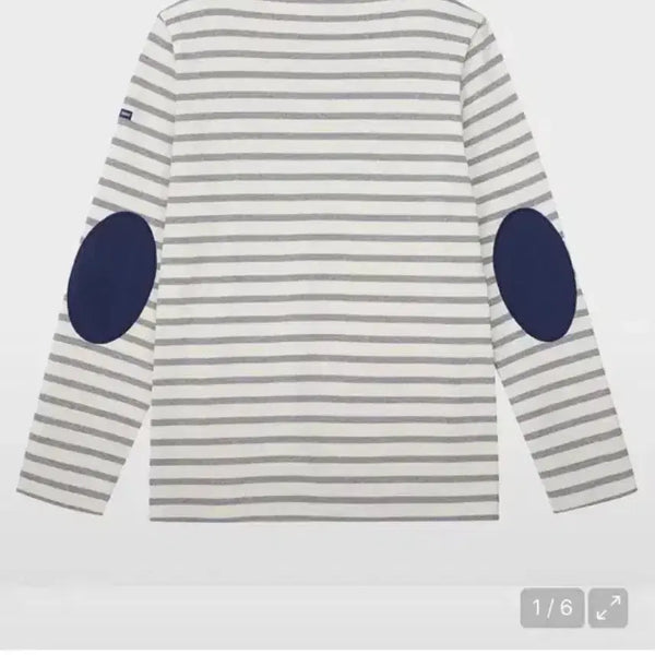 [BUNJANG] Saint James Meridien Elbow Patch Long Sleeve T-Shirt Navy XS / 정품 XS 세인트제임스 메르디앙 엘보 패치
