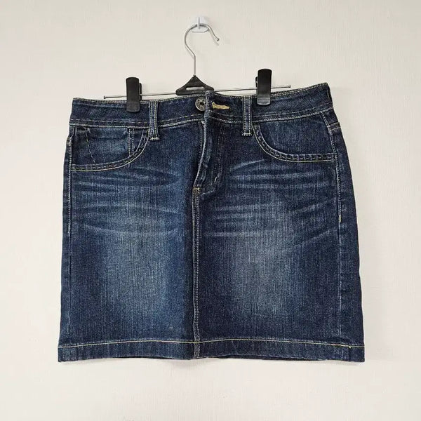 [BUNJANG] Stockings, Panties, Denim Mini Skirt Set / 스타킹&팬티&데님민스커트 set