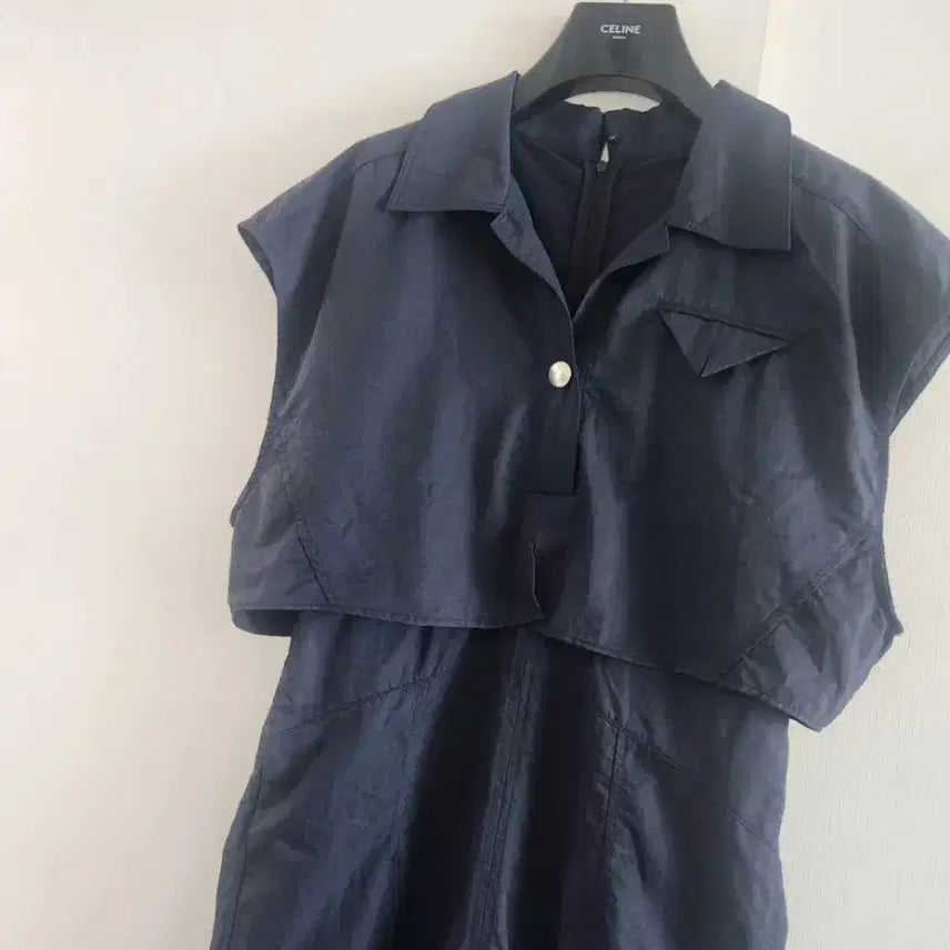 [BUNJANG] Smith 11 Navy Nylon Blend Shirt Dress / 제평 스미스11  원피스