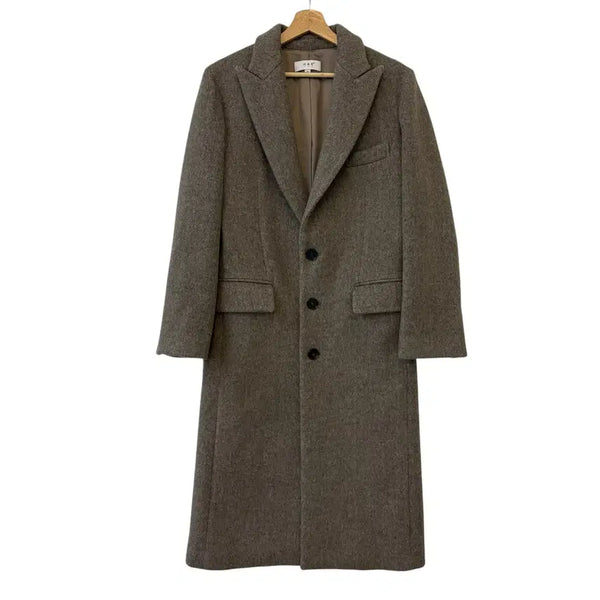 [BUNJANG] Hae146 Herringbone Wool Coat Brown / Hae146 헤링본 울 코트 브라운 S 정품