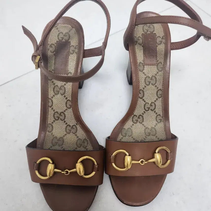 [BUNJANG] Gucci Horsebit Sandals Brown / 정품구찌 홀스빗 샌들 브라운230