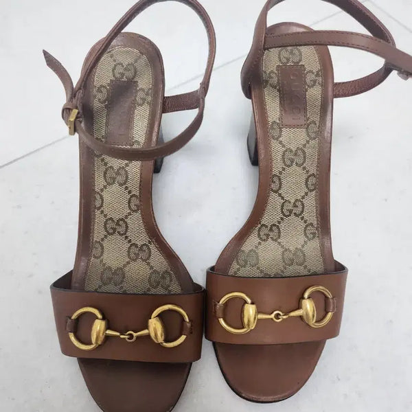 [BUNJANG] Gucci Horsebit Sandals Brown / 정품구찌 홀스빗 샌들 브라운230