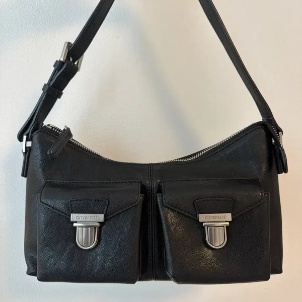 [BUNJANG] Citybreeze Chicra Double Pocket Mini Shoulder Bag Black / CITYBREEZE 시크라 더블 포켓 미니 숄더_BLAC
