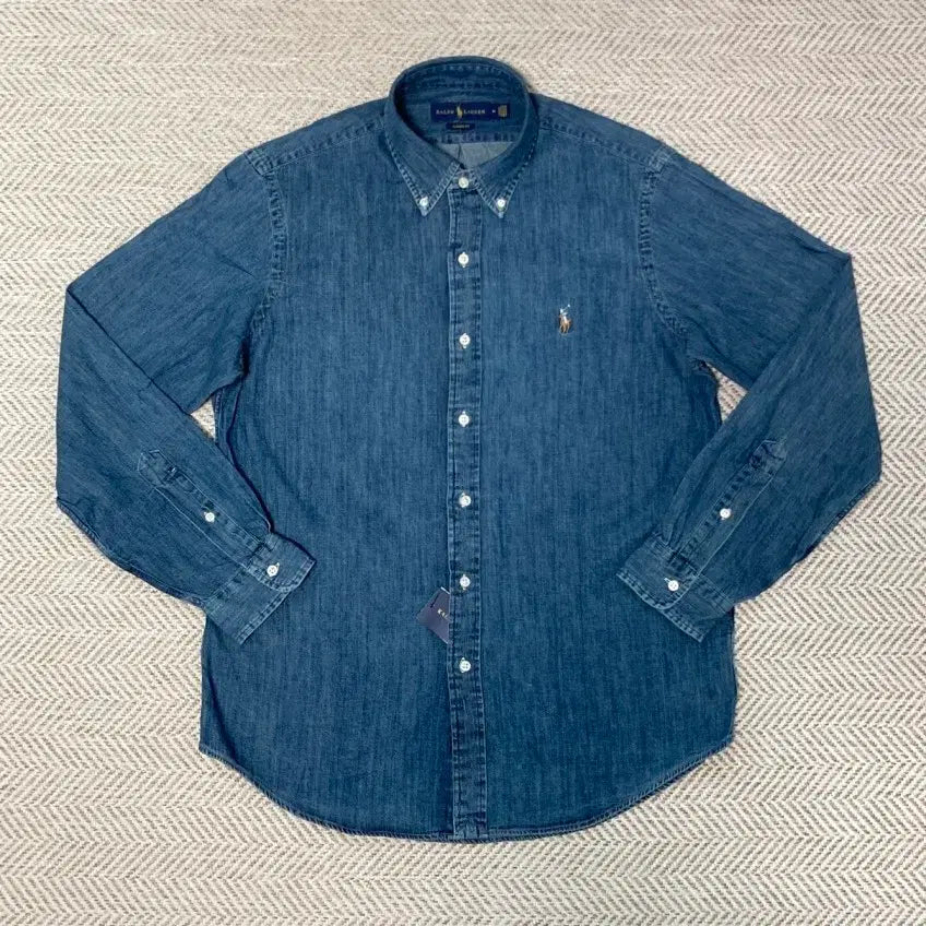 [BUNJANG] Polo Ralph Lauren Men's Denim Shirt / 폴로 랄프로렌 데님 셔츠 남성용
