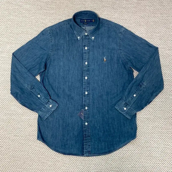 [BUNJANG] Polo Ralph Lauren Men's Denim Shirt / 폴로 랄프로렌 데님 셔츠 남성용