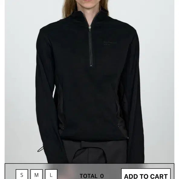 [BUNJANG] Plastic Product Half Zip Jersey Black L / 플라스틱 프로덕트 하프 집 저지 블랙 L