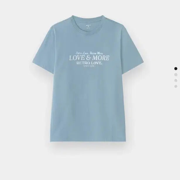 [BUNJANG] Giordano Women's Graphic Half-Sleeve T-Shirt (LOVE&MORE) Blue L Size New Product / 지오다노 여성 그래픽 반팔 티셔츠 (LOVE&MORE)블루L사이즈  새상품