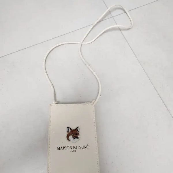 [BUNJANG] Maison Kitsuné x LANEIGE Fox Logo Phone Holder Bag - Ivory / 메종키츠네 라네즈 폰 홀더백아이보리