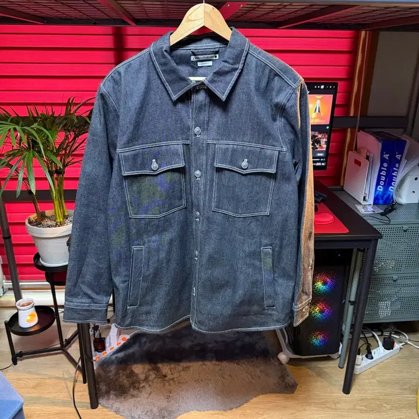 [BUNJANG] ZARA Raw Denim Overshirt L Regular Fit Unused / 자라 생지 데님 오버셔츠 (L / 레귤러핏 / 미사용)
