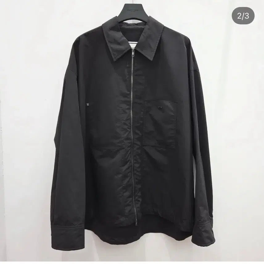 [BUNJANG] Wooyoungmi 25FW Black Zip-Up Shirt Size 44 / 우영미 25fw 블랙 집업 셔츠 (44사이즈) 판매