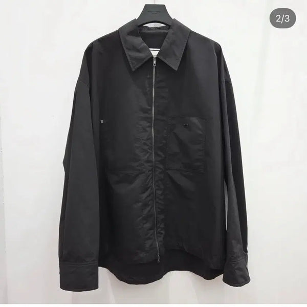 [BUNJANG] Wooyoungmi 25FW Black Zip-Up Shirt Size 44 / 우영미 25fw 블랙 집업 셔츠 (44사이즈) 판매