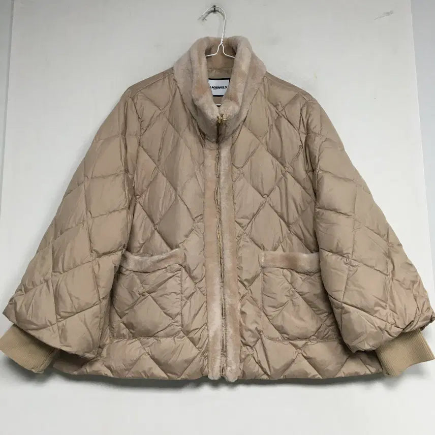 [BUNJANG] Karl Lagerfeld Wool Collar Quilted Goose Down Puffer Jacket / 칼라거펠트 양모카라 퀼팅 구스 패딩 88
