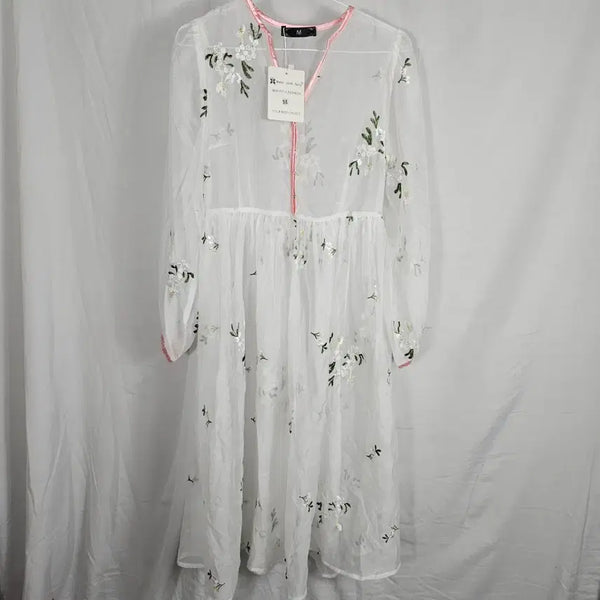 [BUNJANG] Floral See-through Dress / 플로럴 시스루 원피스m(새상품)