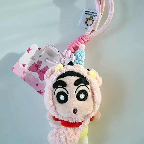 [BUNJANG] Crayon Shin-chan Stuffed Doll Keychain (Pink) / 짱구는 못말려  인형 키링 핑크