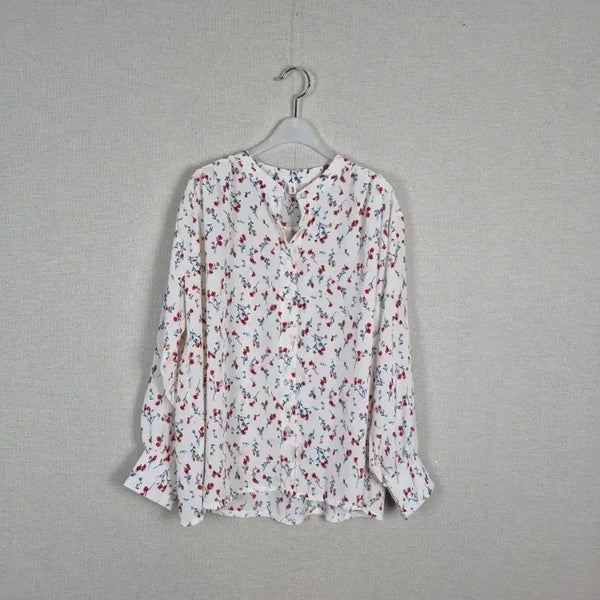 [BUNJANG] White Floral Pattern Blouse / (#88,99추천)빅사이즈 화사한 플라워 패턴 블라우스