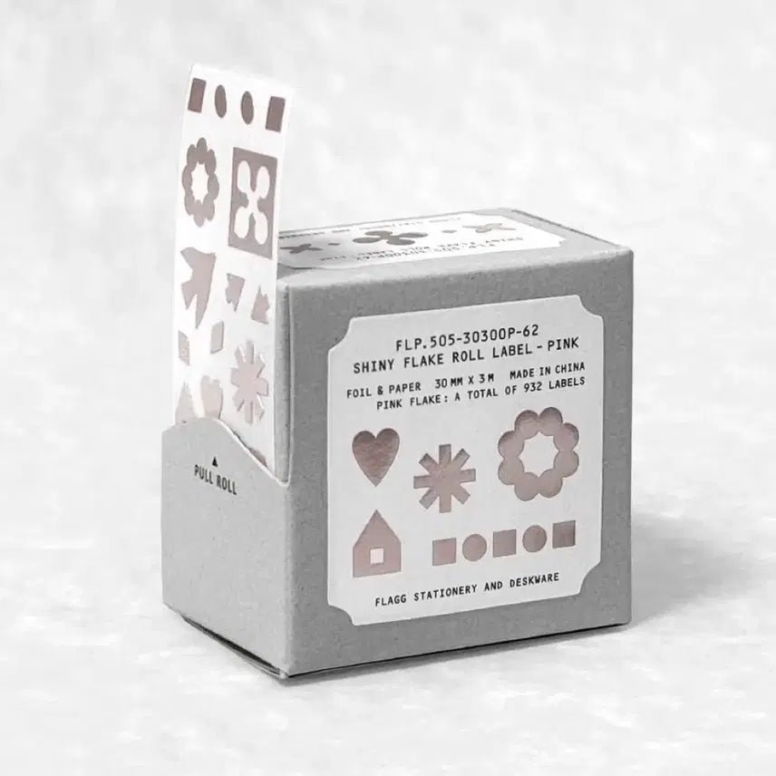 [BUNJANG] Flagg Pink New Collection Shiniy Flakes Roll Label Stickers / 소분띵) 핑크 신상 flagg 플래그 샤이니 플레이크 롤 라벨 스티커 다꾸