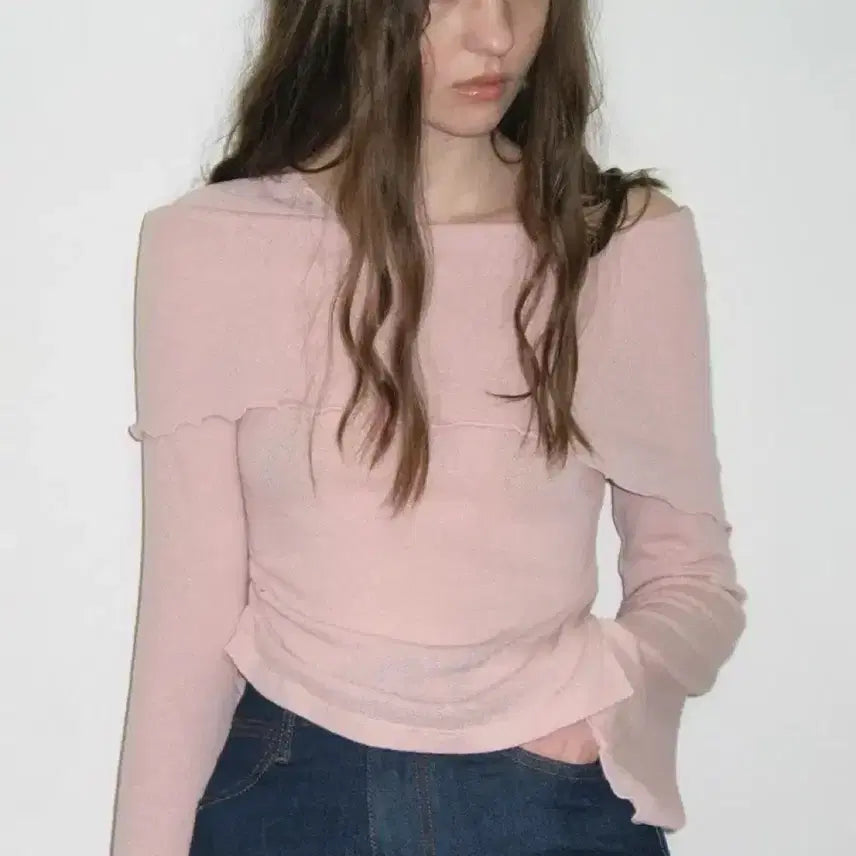 [BUNJANG] No & Mute Off-Shoulder Top Pink / 노앤뮤트 오프숄더 핑크