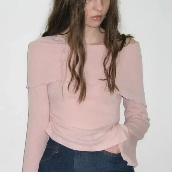 [BUNJANG] No & Mute Off-Shoulder Top Pink / 노앤뮤트 오프숄더 핑크