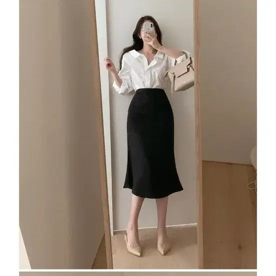 [BUNJANG] Perbit Original Fit Shading Skirt Black XS / (미시착)퍼빗 원조핏1위 쉐딩 스커트 블랙 XS