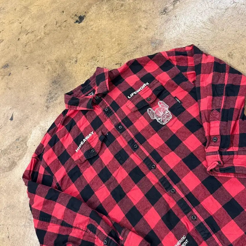 [BUNJANG] Life Work Checkered Shirt Red / [정품/L] 라이프워크 체크 남방 셔츠 레드