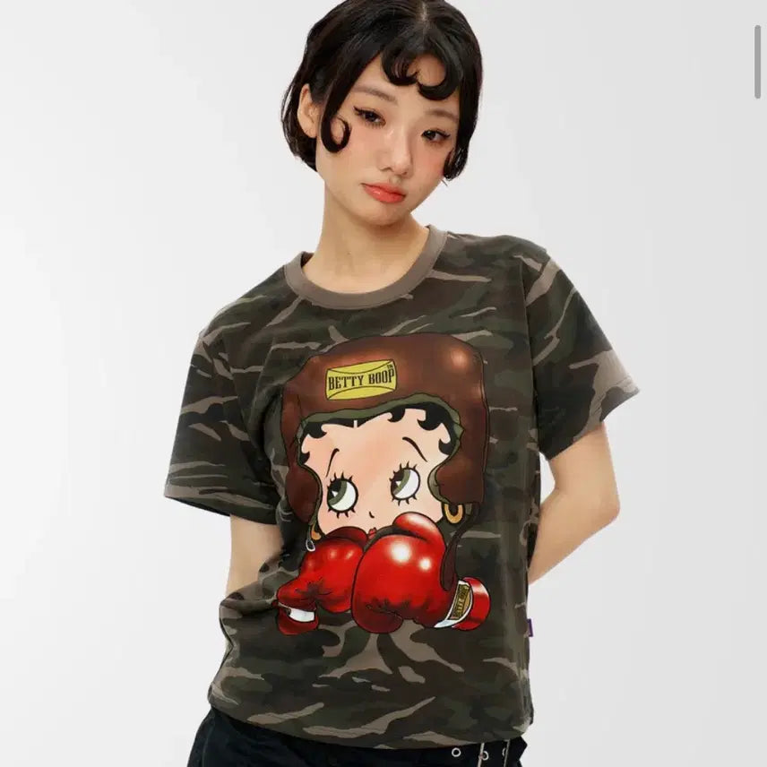 [BUNJANG] Rapper Betty Boop Boxer T-Shirt Camo XL / 라퍼 베티붑 복서 티셔츠 카모 XL
