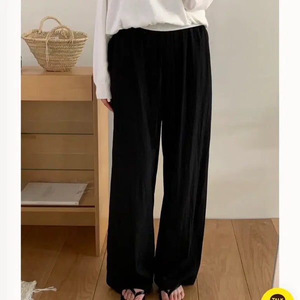 [BUNJANG] Sureum Black Crinkly Wide-Leg Pants / 수름 제작 바스락pt 블랙 주문폭주