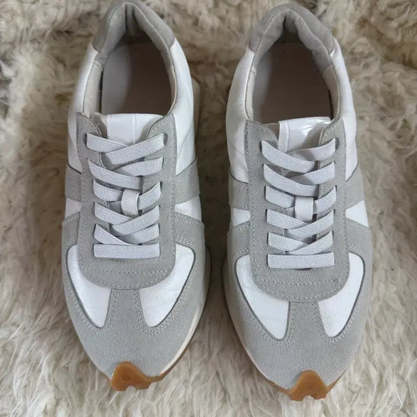 [BUNJANG] White & Gray Colorblock Sneakers (US Women's 6) / 화이트 그레이 스니커즈230