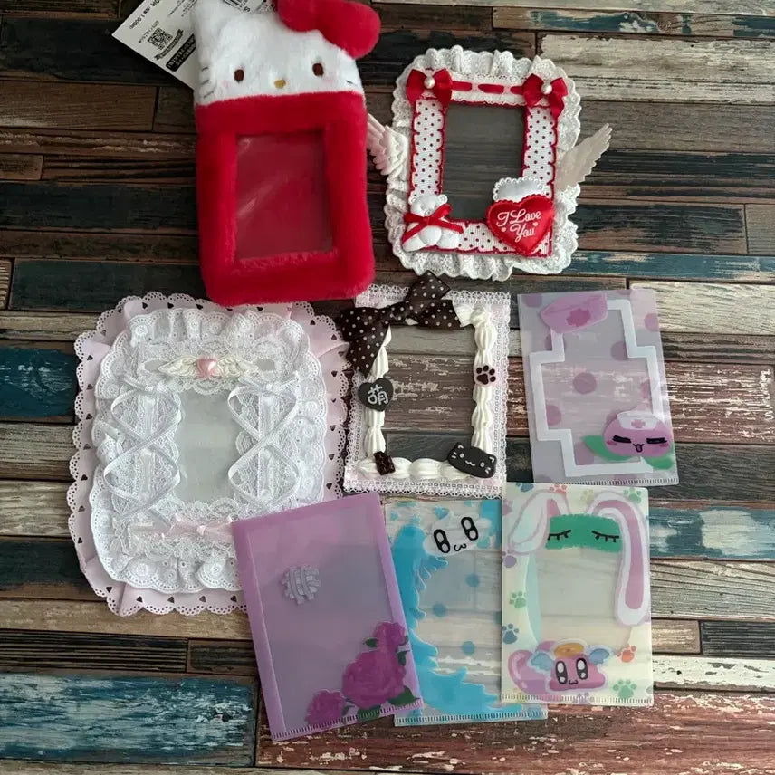 [BUNJANG] Ichigo Bongbong Tenshi Shop Hello Kitty Photocard Holder Bundle Set / 이치고봉봉 텐시상점 헬로키티 포카홀더 탑꾸 L홀더 엘홀더 일괄