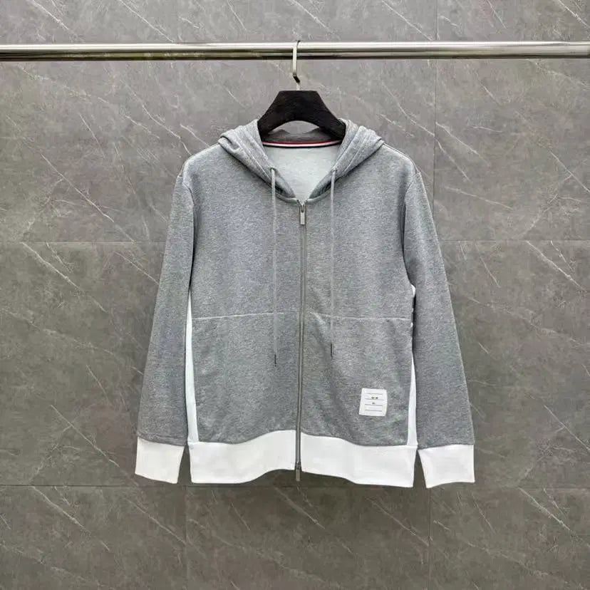 [BUNJANG] Thom Browne Classic 4-Bar Color Block Loopback Jersey Zip-Up Hoodie / 톰브라운 클래식 4-바 컬러 블록 루프백 저지 집업 후디 매장구매