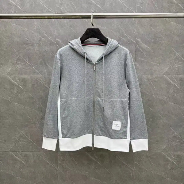 [BUNJANG] Thom Browne Classic 4-Bar Color Block Loopback Jersey Zip-Up Hoodie / 톰브라운 클래식 4-바 컬러 블록 루프백 저지 집업 후디 매장구매