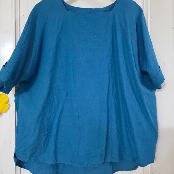 [BUNJANG] Linen Blouse - Plus Size, Stylish Design / 여름 시원한 고급스러운 디자인이쁜. 빅사이즈 마 린넨  블라우스  깨끗해요
