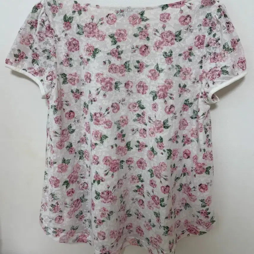 [BUNJANG] Japanese Vintage Floral Blouse - Pink / 일본 빈티지 플로럴 블라우스 핑크