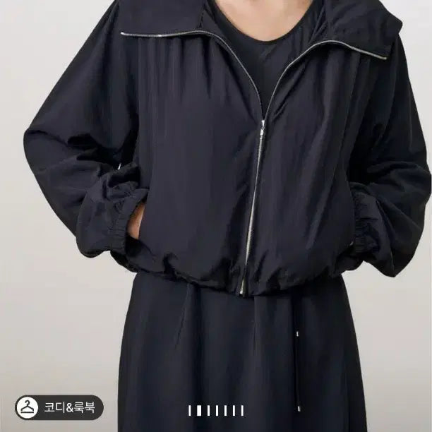 [BUNJANG] The Cashmere Drawstring High-Neck Hooded Jumper Charcoal Grey / 더캐시미어 후드집업