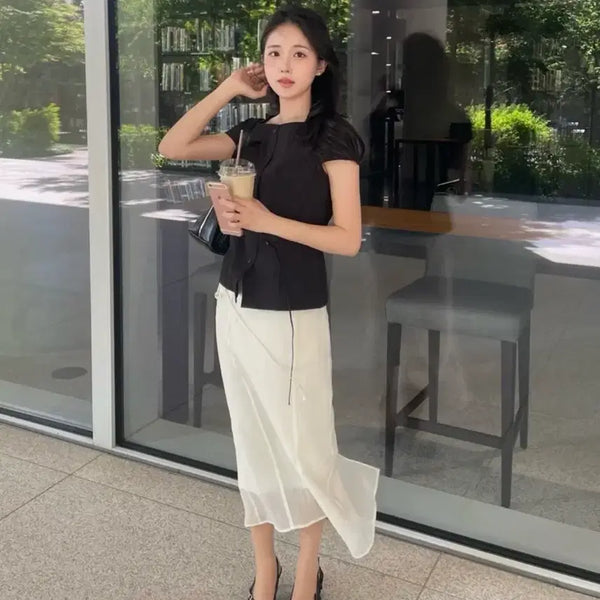 [BUNJANG] Mixxo See-through Layered Skirt / 새제품) 미쏘 시스루 레이어드 스커트