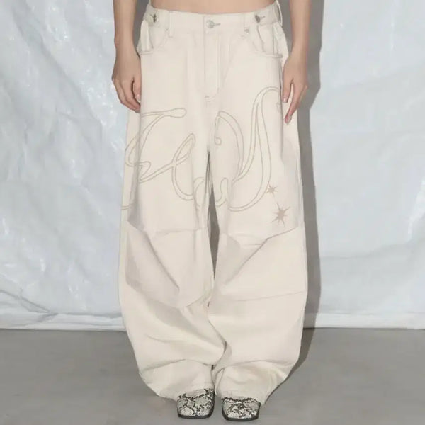 [BUNJANG] Fancy Club Angel Vintage Washing Pintuck Pants Ivory / 팬시클럽 엔젤 빈티지 워싱 핀턱팬츠 아이보리 1