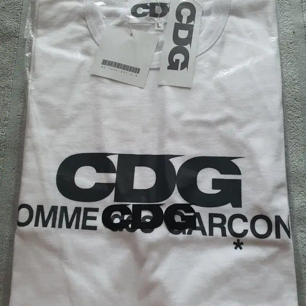 [BUNJANG] Comme des Garçons CDG Logo T-Shirt White L / CDG 꼼데가르송 반팔티 화이트L