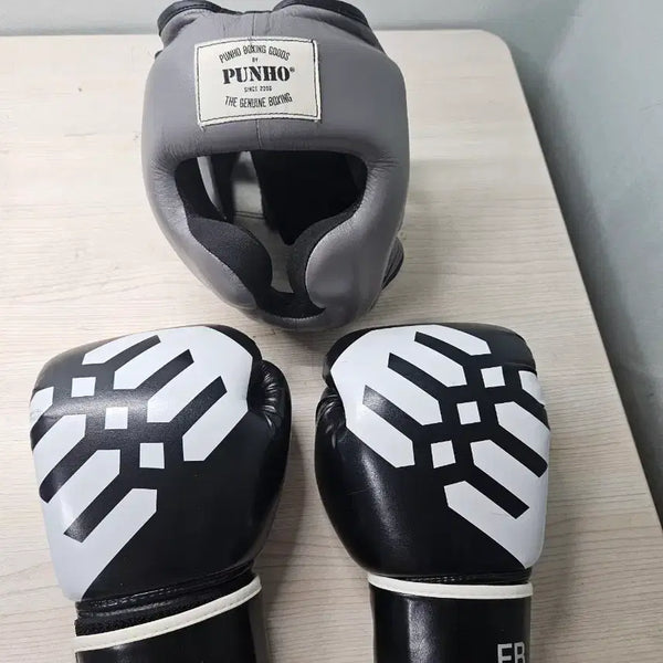 [BUNJANG] Funho Boxing Headgear and Boxing Gloves Set / 펀호 복싱 헤드기어 복싱 글러브 세트