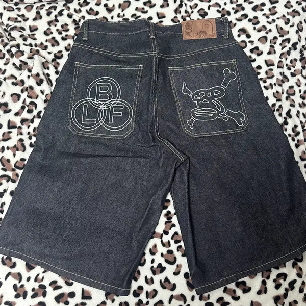 [BUNJANG] Boiler Room Face Denim Bermuda Pants / 보이롱페이스 데님 버뮤다 팬츠