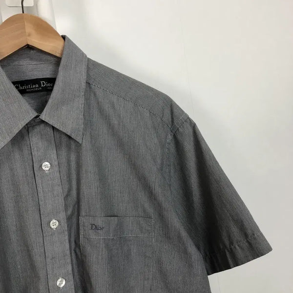 [BUNJANG] Christian Dior Authentic Pinstripe Embroidered Logo Shirt / 디올 정품 핀스트라이프 자수로고 셔츠