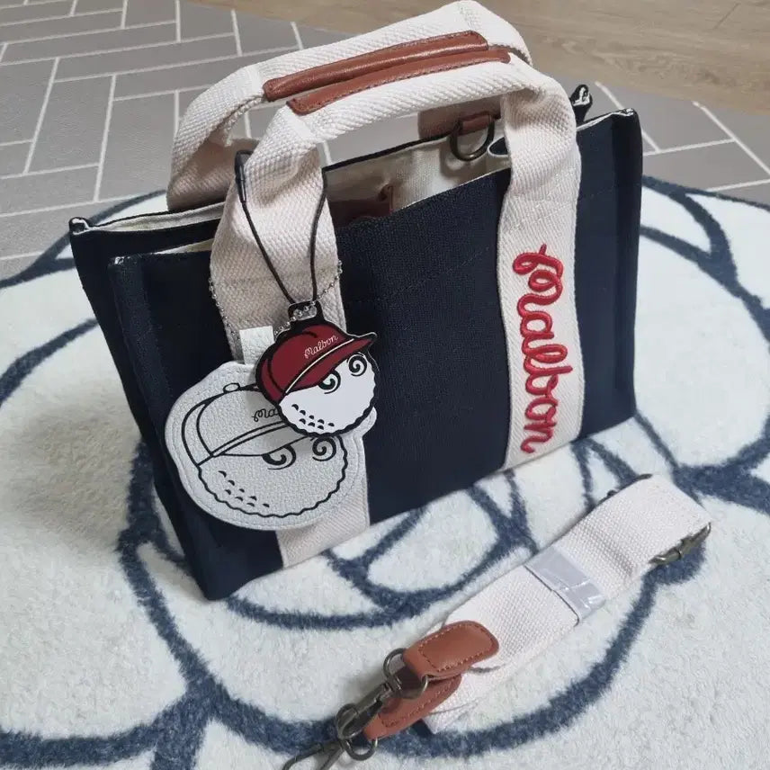 [BUNJANG] Malbon Golf Canvas Tote Bag / 말본 골프 캔버스 토트백 가방
