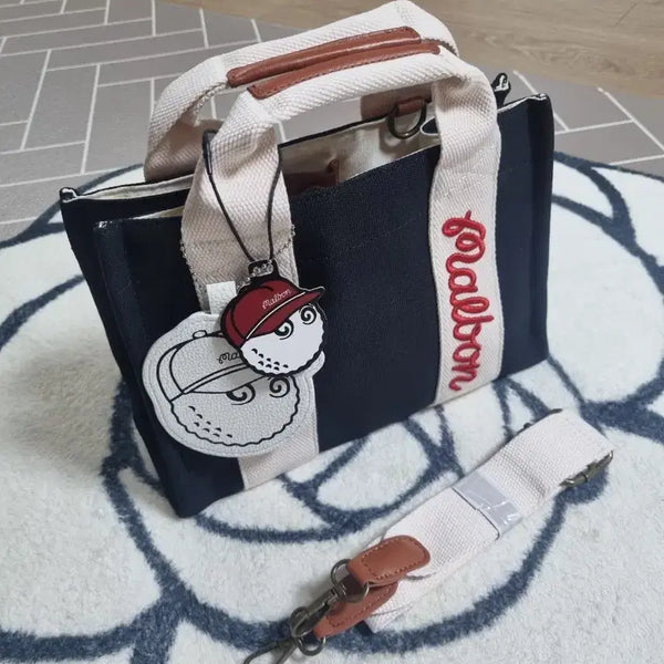 [BUNJANG] Malbon Golf Canvas Tote Bag / 말본 골프 캔버스 토트백 가방