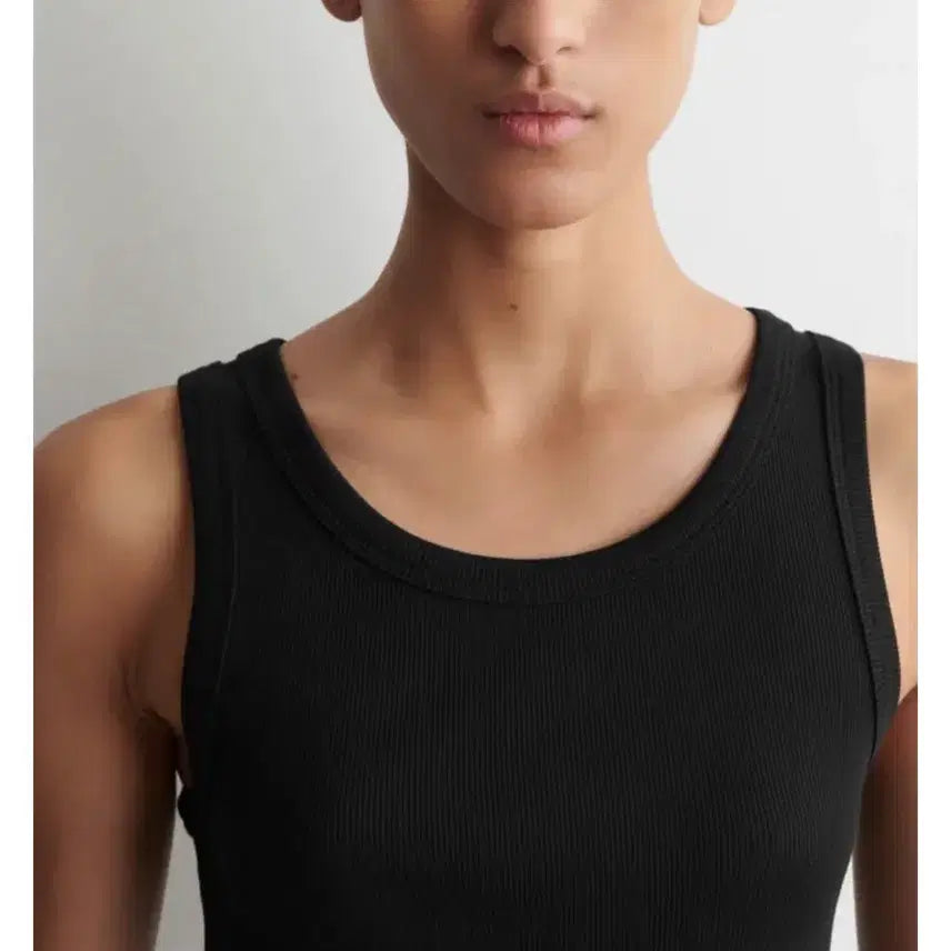 [BUNJANG] COS Ribbed Cotton Top Black S / COS 리브드 코튼 탑 블랙 S